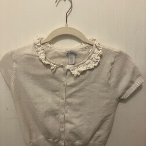 West of Melrose white short sleeve cardigan